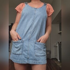 Topshop denim overalls dress size mediun